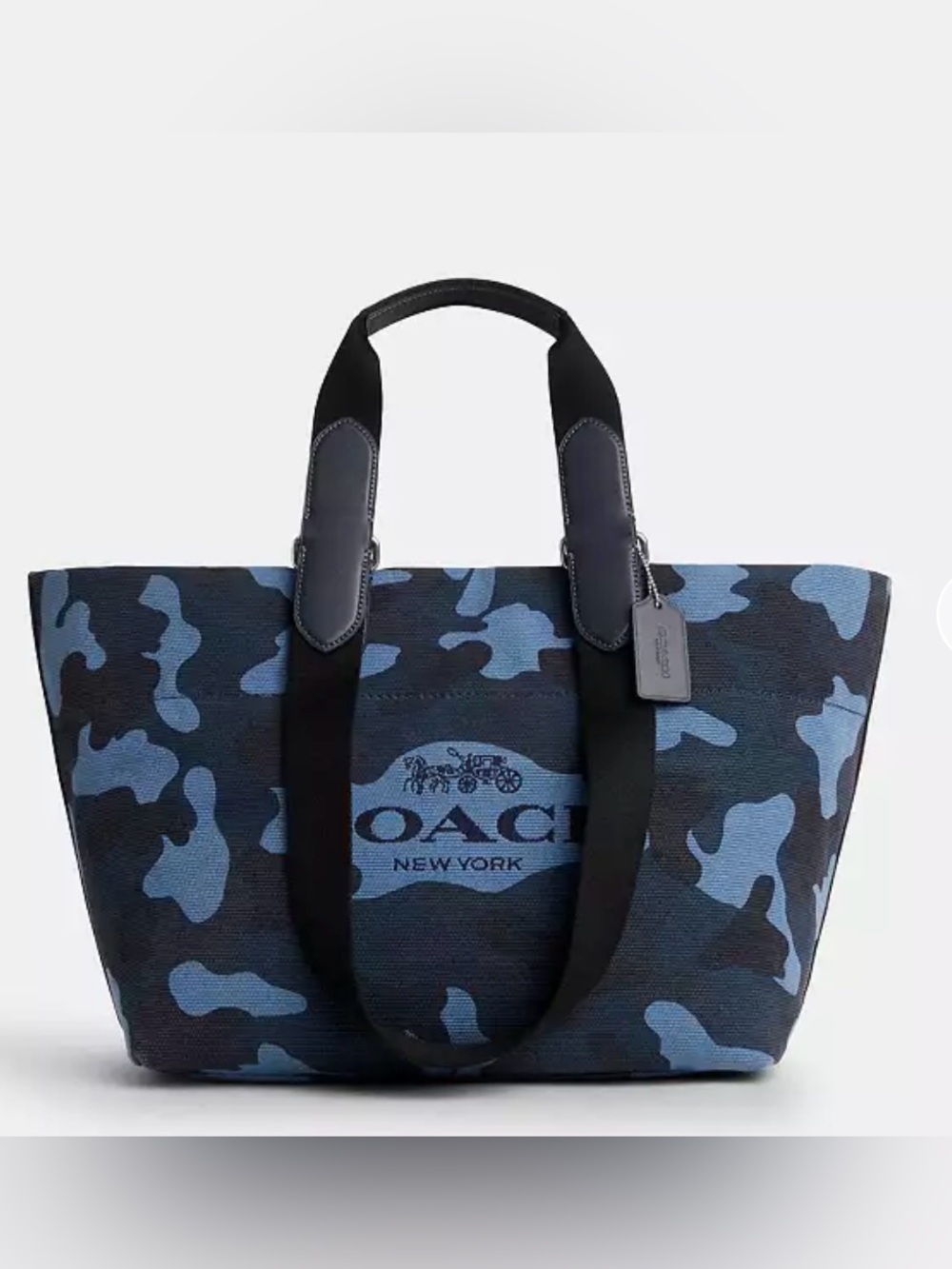 💙Coach NWT Blue & Black Camo Canvas Small Tour Tote